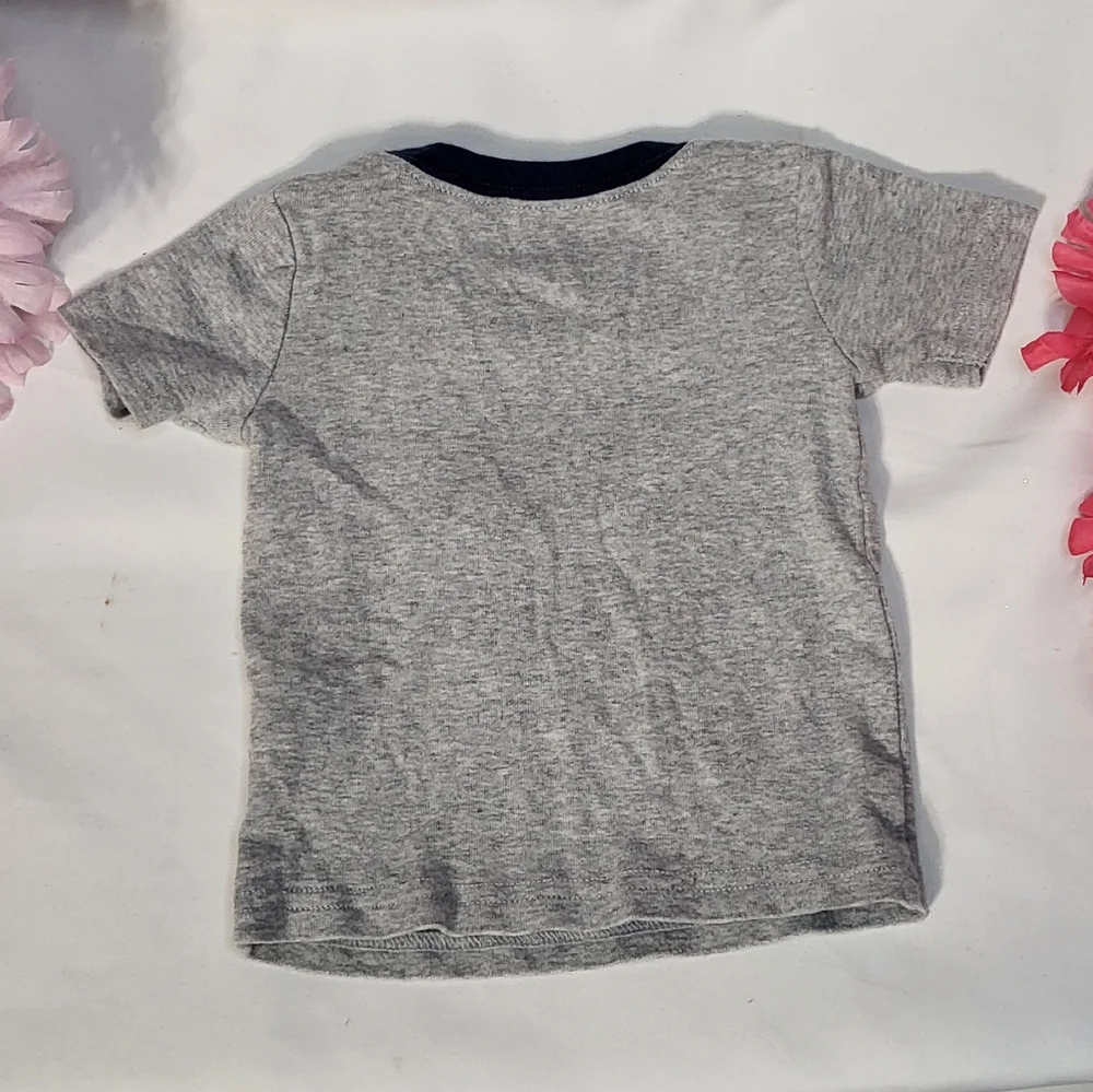 The Children's Place Baby Boys 3-6M Gray Dinosaur Graphic Short Sleeve T-Shirt